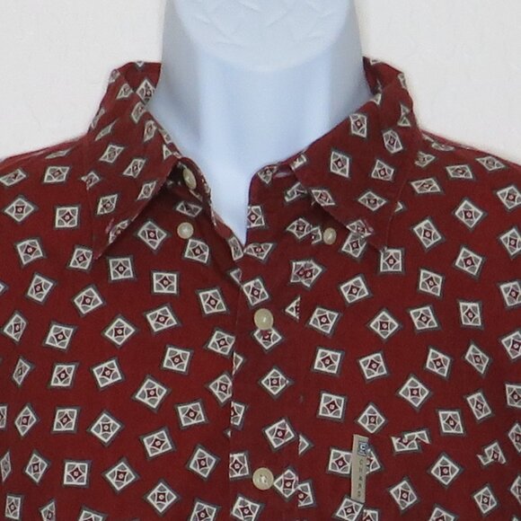 Chaps* Men's Short Sleeve Button‎ Down Curved Hem Single Pocket Shirt~ Size XL - Picture 9 of 10